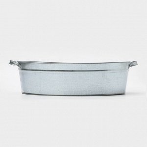 Таз для бани, овальный, с ручками, оцинкованная сталь, 23 л