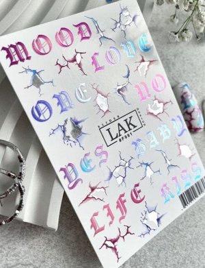 LAK NAILS #F091 Фольгированный слайдер для дизайна ногтей/для маникюра