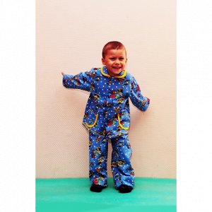 Пижама пуговица футер для мальчика