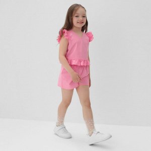 Комплект для девочки (топ, шорты) KAFTAN 34 (122-128 см), ярко-розовый