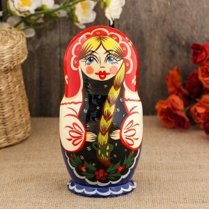 Матрёшка «Коса», красный платок, 5 кукольная, 18 см