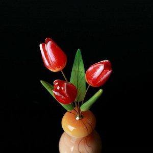 Ваза «Тюльпан», 3 цветка, малая, селенит