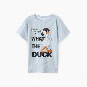Футболка детская в полоску KAFTAN Duck, голубой/белый