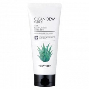 Увлажняющая пенка для умывания с экстрактом сока алоэ вера Tony Moly Clean Dew Aloe Foam Cleanser 180 мл