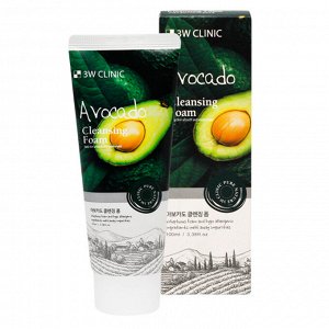 3W CLINIC Пенка для умывания с авокадо, Avocado Cleansing Foam, 100 мл