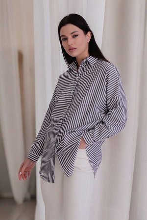 Рубашка в полоску чёрно-белая
