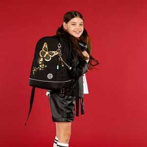 Рюкзак школьный GRIZZLY с карманом для ноутбука 13", жесткой спинкой, двумя отделениями, для девочки