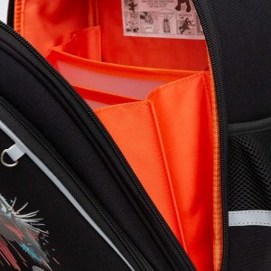 Ранец школьный формованный GRIZZLY с анатомической спинкой на ножках, для мальчика