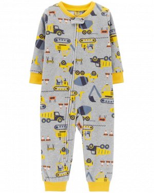 1-Piece Construction Fleece Footless PJs