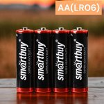 Батарейки пальчиковые АА (LR06) солевые (упаковка 4 шт.) Smartbuy R6/4S  (SBBZ-2A04S)