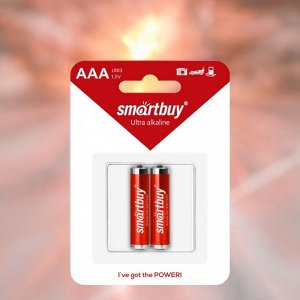 Батарейки мизинчиковые ААА (LR03) алкалиновые, 2 шт., ULTRA ALKALINE (SBBA-3A02B)
