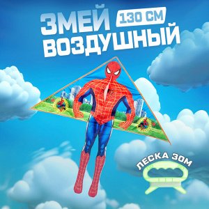 Воздушный змей для детей, для активного отдыха, весёлых развлечений на природе, на пляже, в парке, леска 30м, 130х98 см