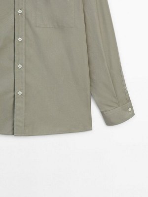 Рубашка из поплина классического кроя с нагрудным карманом