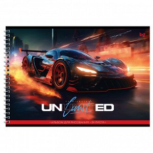 Альбом для рисования 24л., А4, на гребне BG ""Unlimited"", эконом