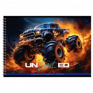 Альбом для рисования 24л., А4, на гребне BG ""Unlimited"", эконом