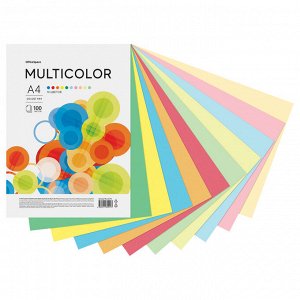 Бумага цветная OfficeSpace ""Multicolor"", А4, 80г/м2, 100л., (10 цветов)