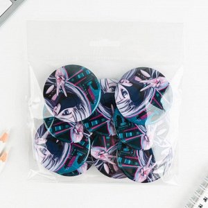 Значок закатной «Аниме девушка в городе», d = 5,6 см