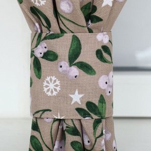 Шторы для кухни "Доляна" Frosty berries с подхватами 150х180 см- 2 штуки 164г/м2, 100% хл., рог
