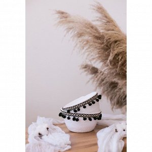 Корзина для хранения LaDо*m «Мокко», плетёная, ручной работы, 16,5*16,5*9 см, белая