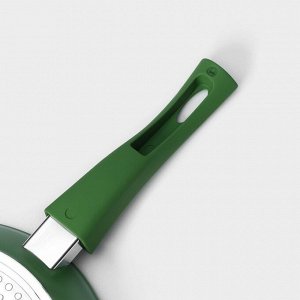 Сковорода Magistro Avocado, d=22 см, кованый алюминий, съёмная ручка soft-touch, антипригарное покрытие, индукция, зелёная