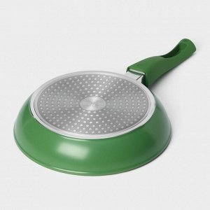Сковорода Magistro Avocado, d=22 см, кованый алюминий, съёмная ручка soft-touch, антипригарное покрытие, индукция, зелёная