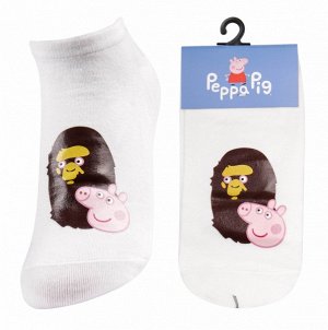 Носки хлопковые с термонаклейкой " Peppa Pig SP-11 " принт №2 белые 1 пара р:34-41