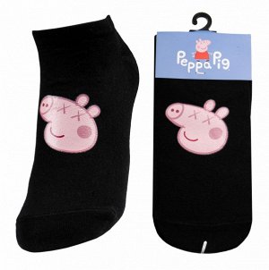 Носки хлопковые с термонаклейкой " Peppa Pig SP-11 " принт №8 черные 1 пара р:34-41