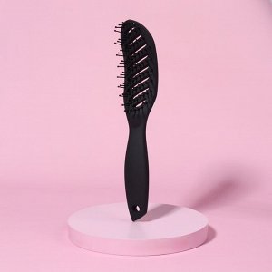 Расчёска массажная, вентилируемая, 4 * 24 см, цвет чёрный