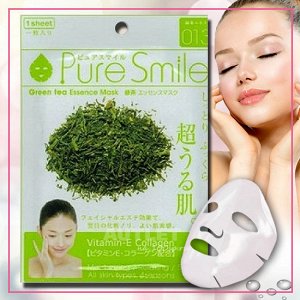 "Pure Smile" "Essence mask" Антиоксидантная маска для лица с эссенцией зелёного чая