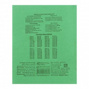 Тетрадь 18 листов в клетку «Зелёная обложка», плотность 58-63 г/м², белые листы