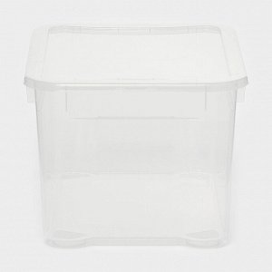 Ящик для хранения «Кристалл XS Plus», 16 л, 38,9x27,5x21,5 см, с крышкой, прозрачный