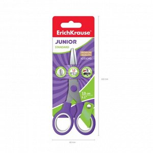 Ножницы детские 13 см, ErichKrause Standard Junior, с закруглёнными концами лезвий, МИКС