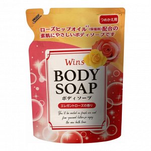 Крем-мыло для тела Wins Body Soap Rose с розовым маслом и богатым ароматом 340г мягкая упаковка