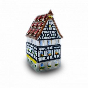 Фарфоровая елочная игрушка "Немецкий домик"