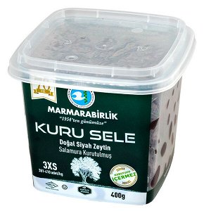 Оливки MARMARABIRLIK KURU SELE черные 3XS 400 г