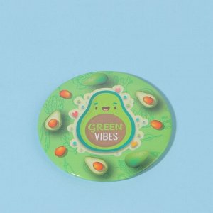 Зеркало карманное «Green Vibes», d = 7 см, цвет зелёный