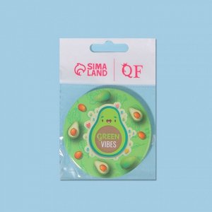 Зеркало карманное «Green Vibes», d = 7 см, цвет зелёный