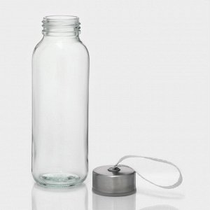 Бутылка для воды стеклянная в чехле H2O, 300 мл, h=17 см, цвет МИКС