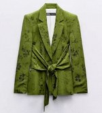 БЛЕЙЗЕР JACQUARD С БАНТОМ арт. 3252565, зеленый