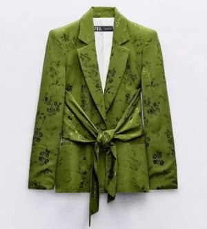 БЛЕЙЗЕР JACQUARD С БАНТОМ арт. 3252565, зеленый