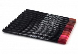 Водостойкий цветной матовый карандаш для губ (в упаковке 12 штук) цвет: НА ФОТО