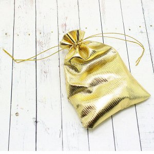 Подарочный мешочек золотистый (9*12 см)