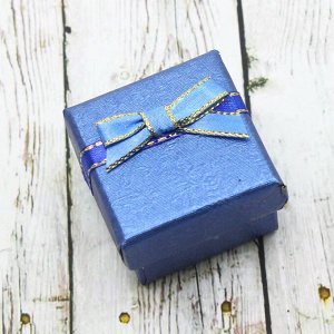 Подарочная коробочка под кольцо(4*4)(Синий)006-1