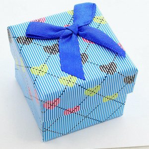 Подарочная коробочка под кольцо(5*5) (Голубой)0374-26