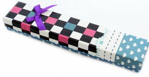 Подарочная коробочка(21*4,5)(Фиолетовый бант)004-2