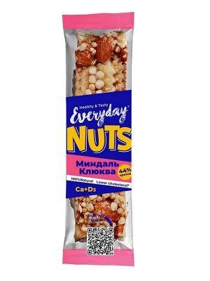 Ореховый батончик EVERYDAY NUTS Миндаль-Клюква  40 гр