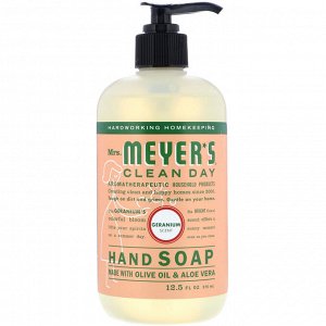 Mrs. Meyers Clean Day, Hand Soap, Geranium Scent, 12.5 fl oz (370 ml)