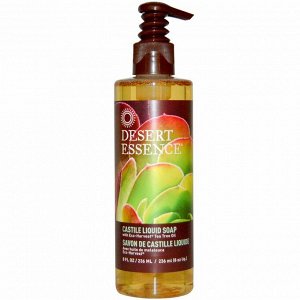 Desert Essence, Кастильское жидкое мыло, с экологически собранным маслом чайного дерева, 8 жидких унций (236 мл)