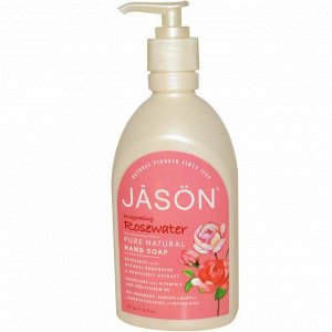 Jason Natural, Мыло для рук, Тонизирующая розовая вода, 16 жидких унций (473 мл)