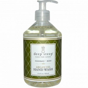 Deep Steep, Средство для мытья рук с аргановым маслом, розмарин и мята, 17.6 жидких унций (520 мл)